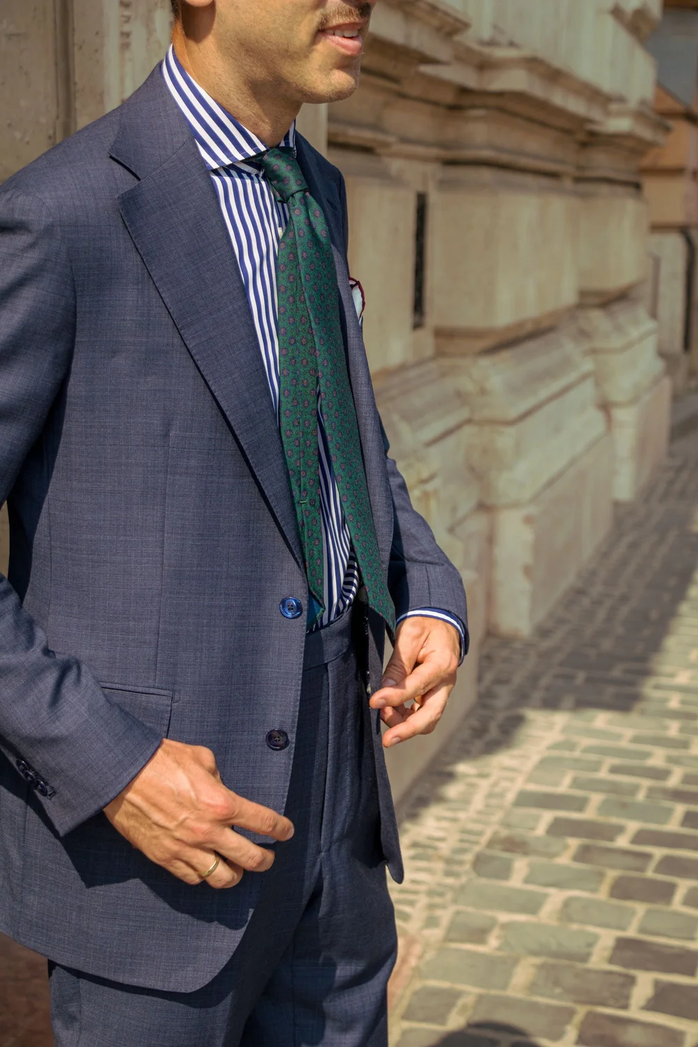 Grosz János in Blue Suit by Milan Kelecsényi, Budapest