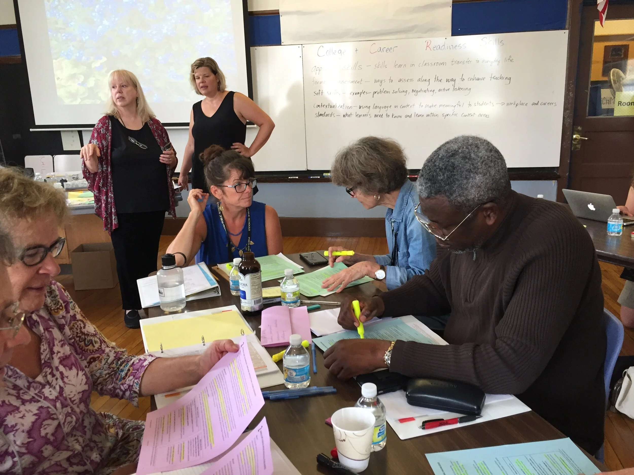 Working with Rochelle Yanike-Hale as we plan in the moment during a paired reading activity with Portand Adult Education (ME)