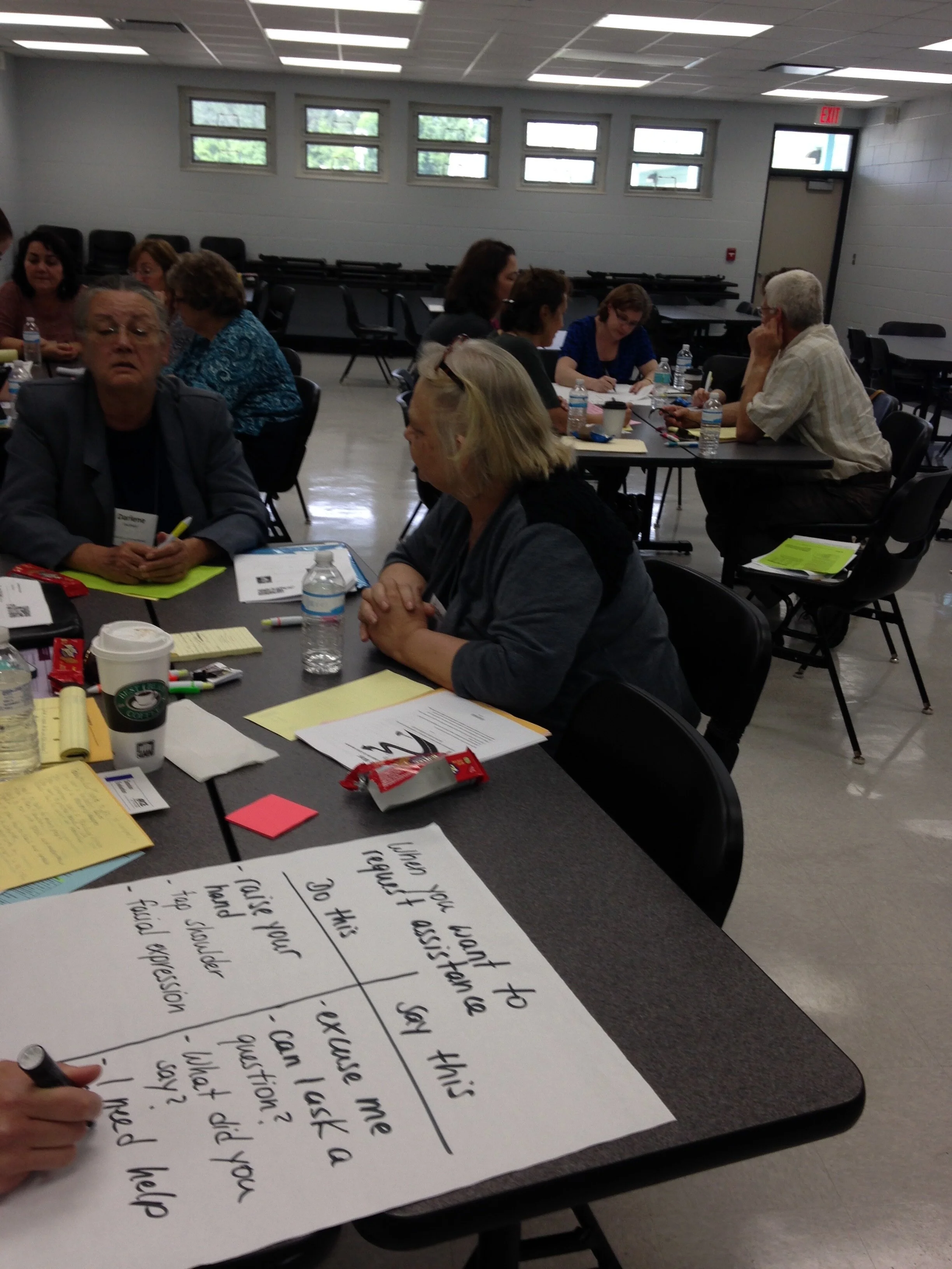 Adult educators working on Do/Say charts