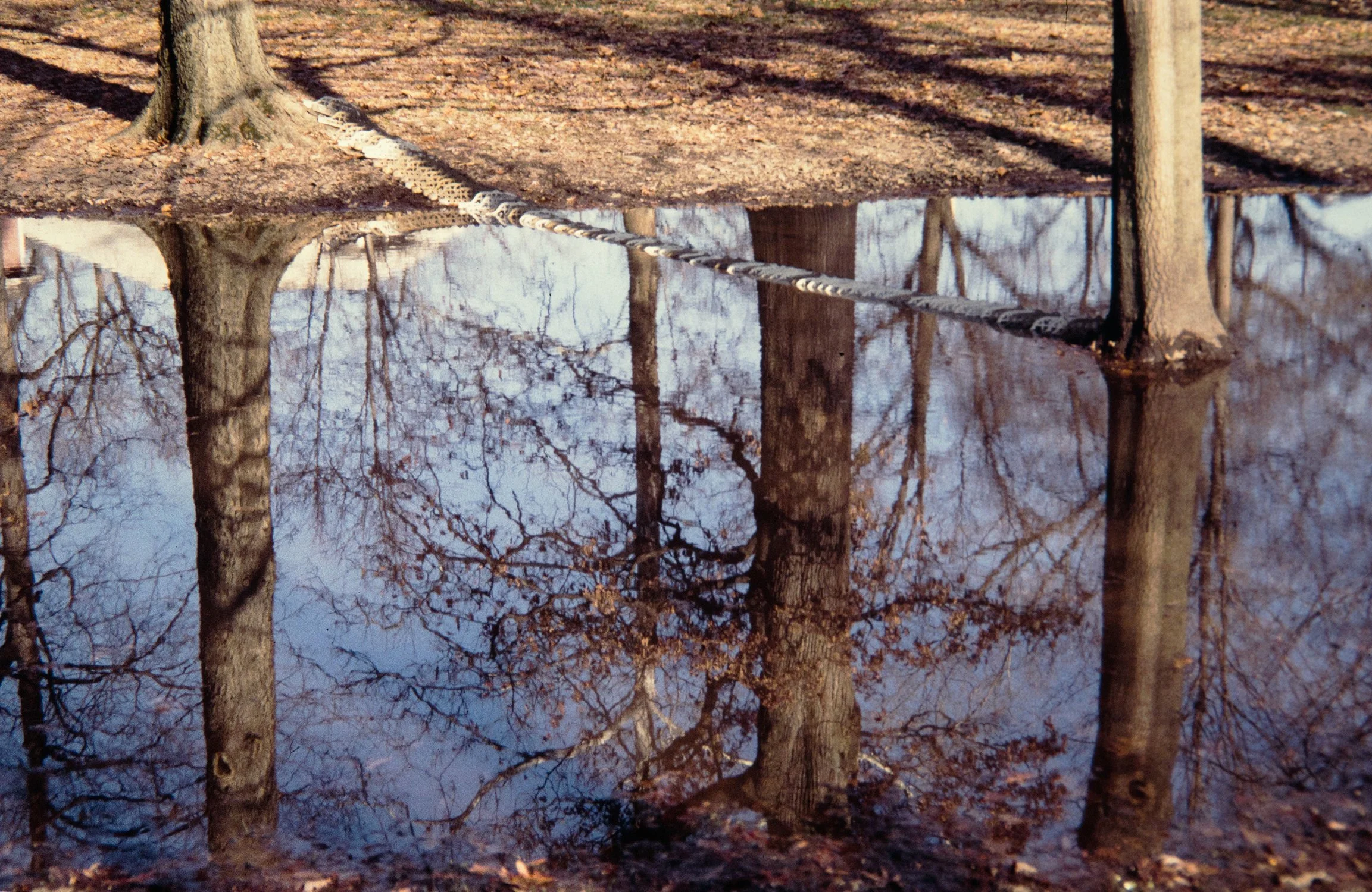 Matthew Deleget, Untitled (#2), 1993, Outdoor installation of discarded cast iron bars, Dimensions variable, Wabash College, Crawfordsville, IN