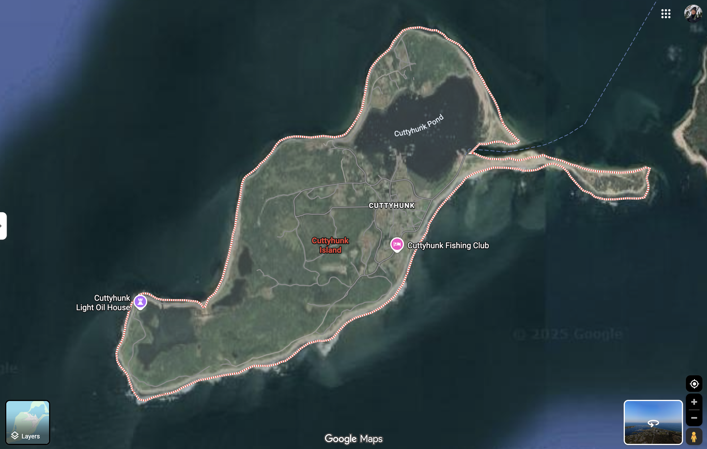 Map of Cuttyhunk Island.