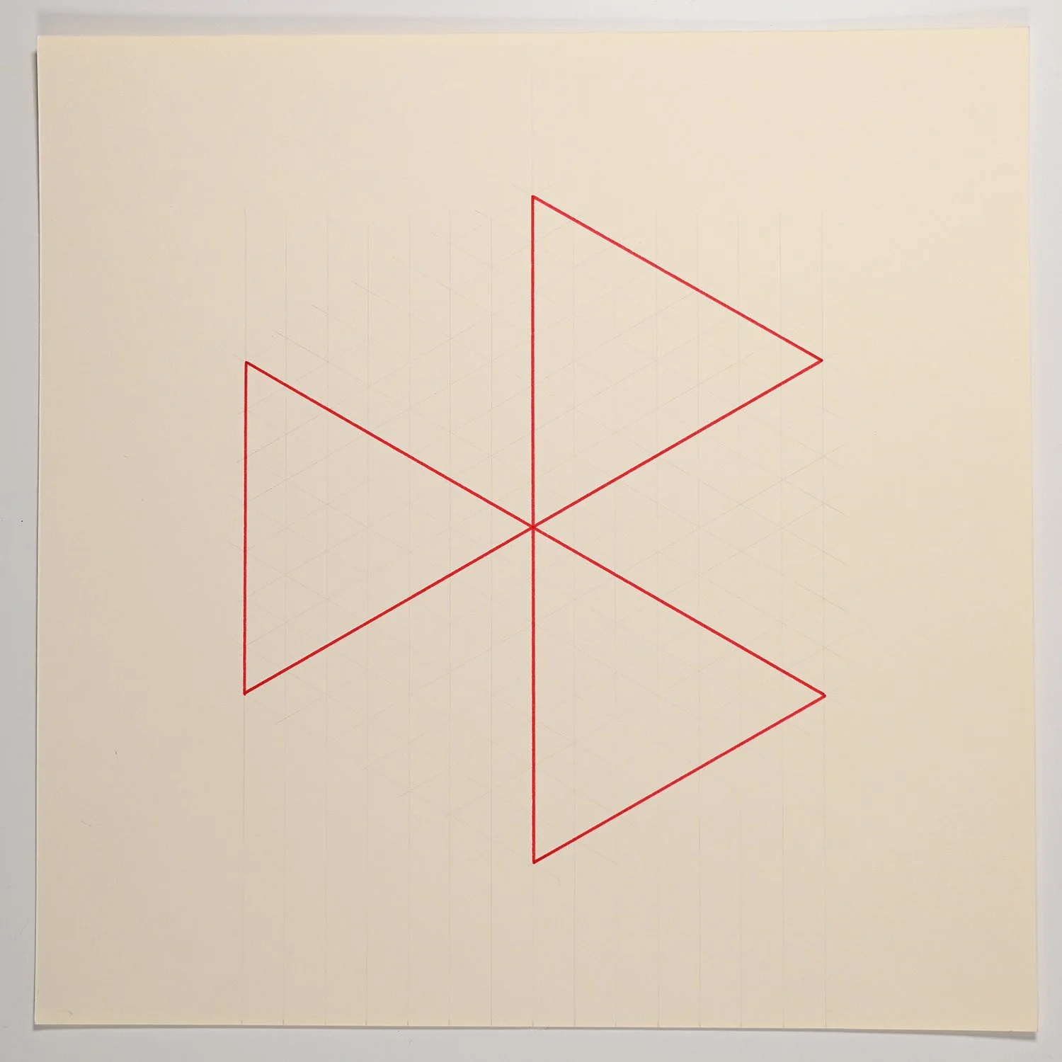 Matthew Deleget, On, In, Around & Through 12, 2001, Red ink and graphite on cream paper, 12 x 12 inches, #924