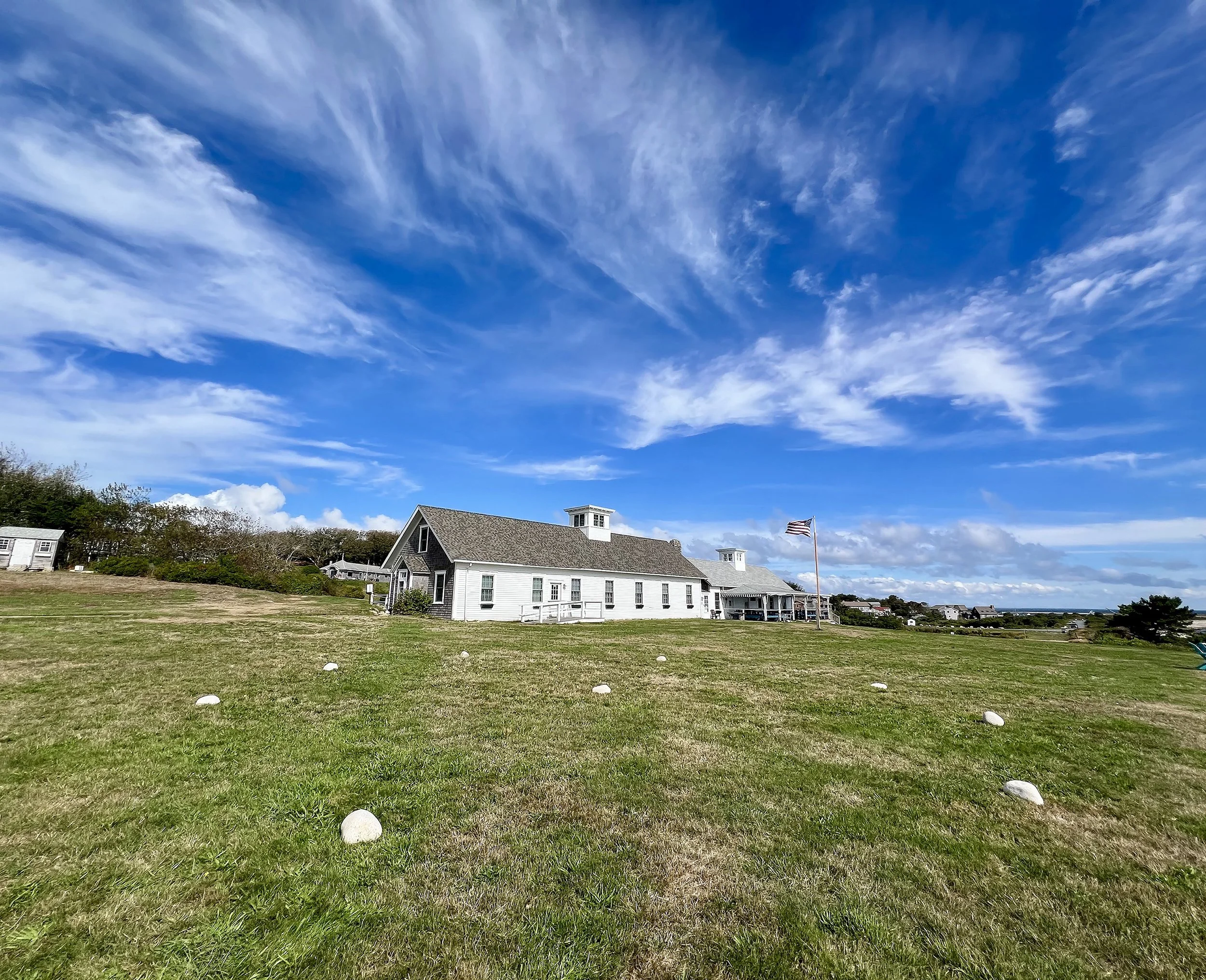 Facing northwest with the Cuttyhunk Fishing Club at rear, Sepember 16, 2025, 10:12am EST