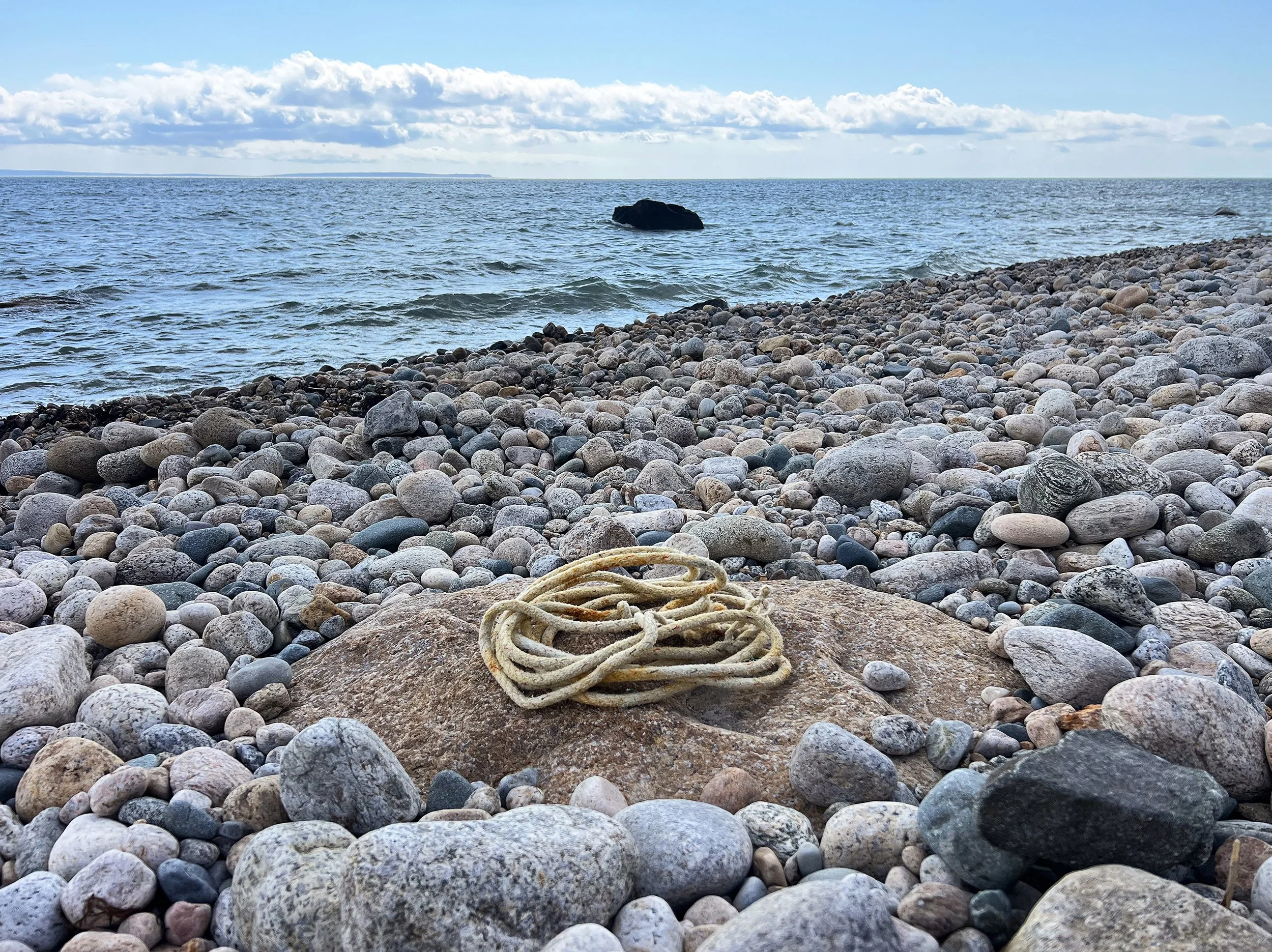 Rope I cut off the wrecked lobster pot.