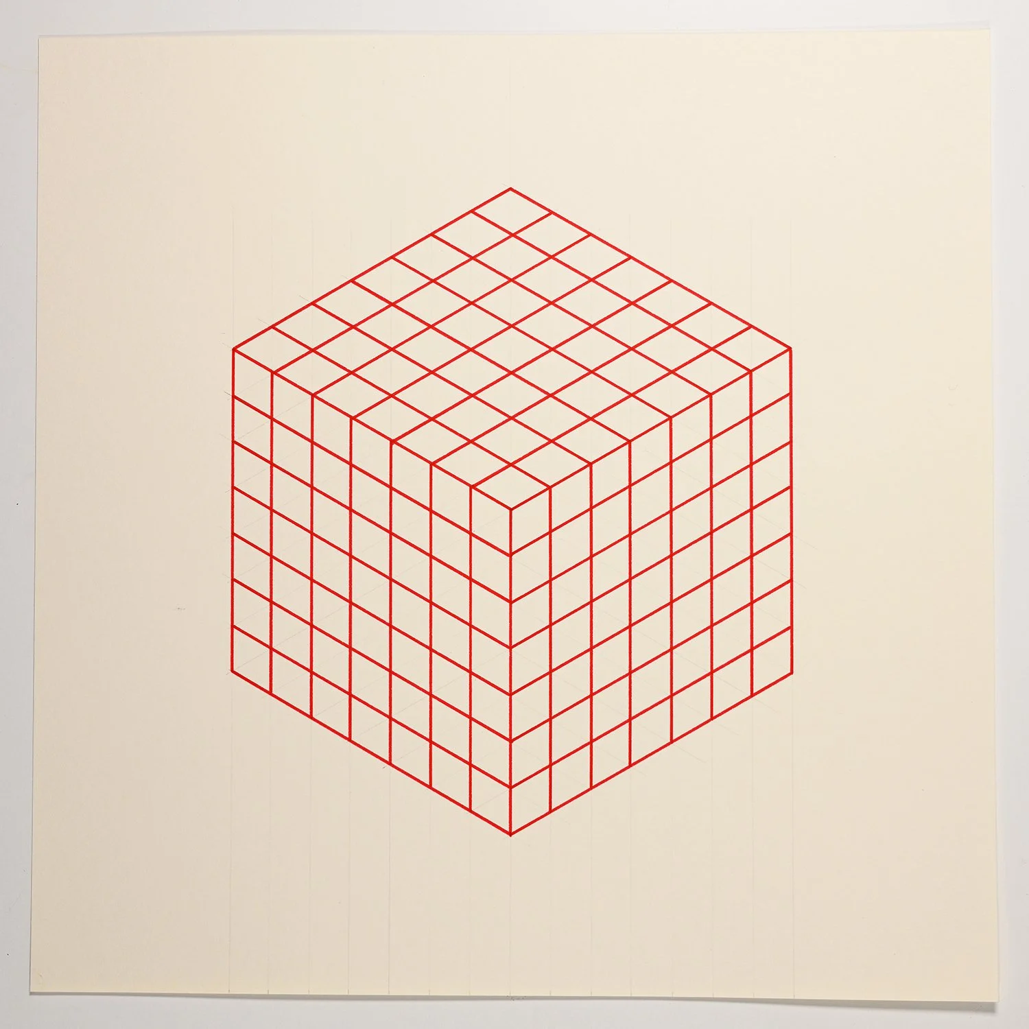 Matthew Deleget, On, In, Around & Through 74, 2001, Red ink and graphite on cream paper, 12 x 12 inches, #986