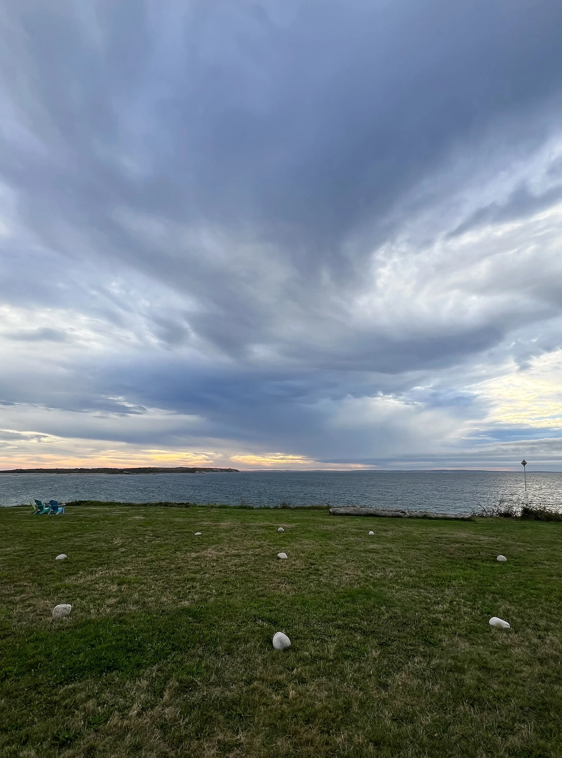 Sunrise facing due east with heavy clouds and approaching squall, September 17, 2025, 7:17am EST