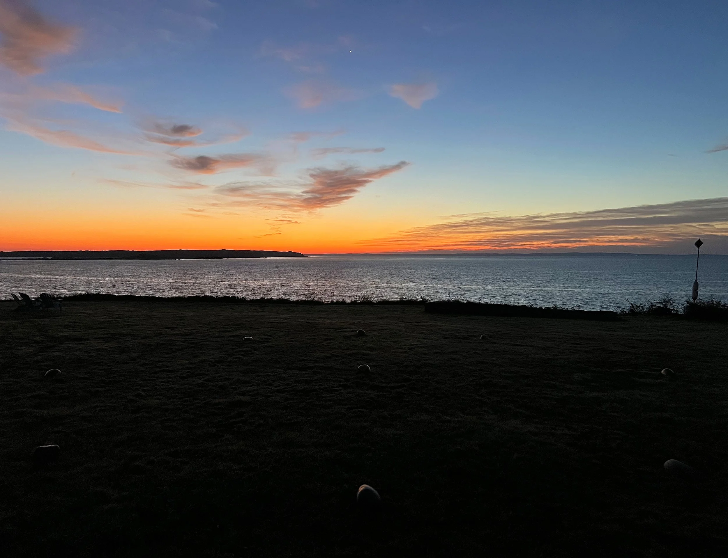 Sunrise facing due east with Venus above, September 15, 2025, 5:51am EST