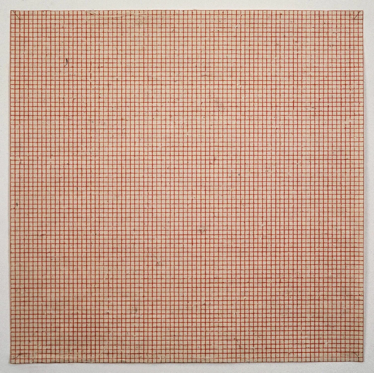 Matthew Deleget, Cosmic Crossing, 1997, Red ink on handmade paper, 20 x 20 inches