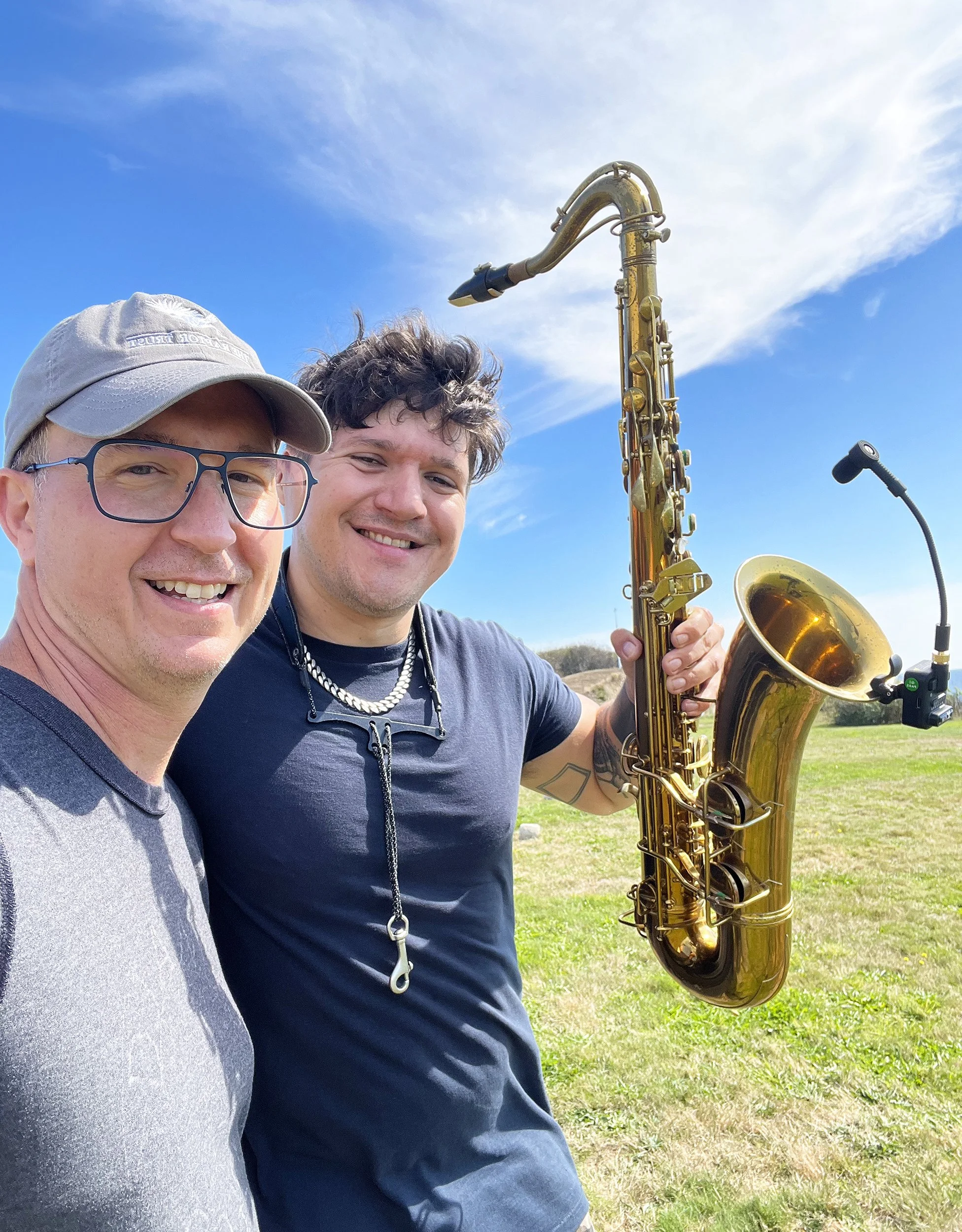 Matthew Deleget and Michael Wilbur selfie post-performance.