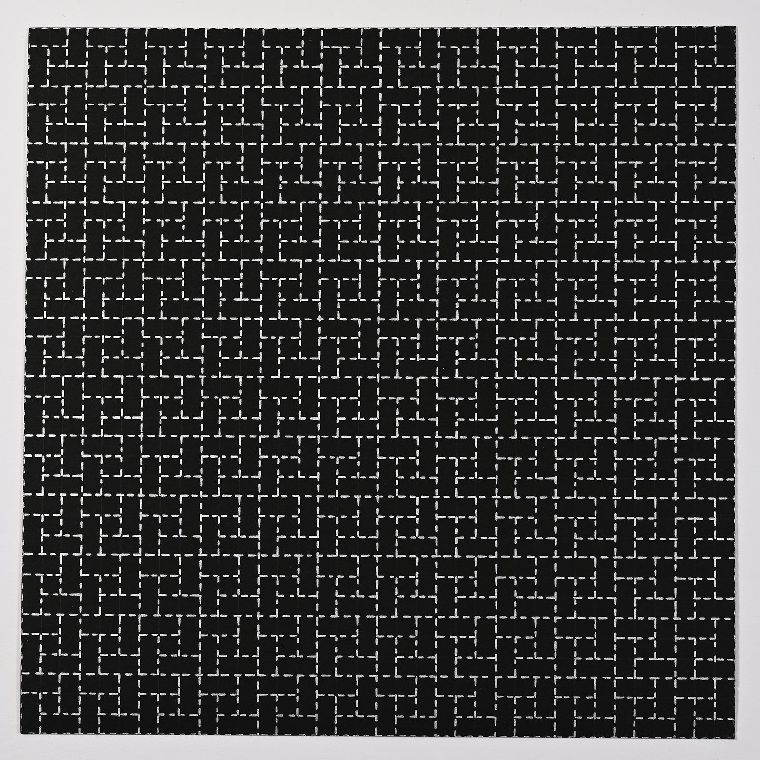 Matthew Deleget, Cosmic Kaleidescope, 1999, Silver metallic ink and pencil on black paper, 9 x 9 inches, #228
