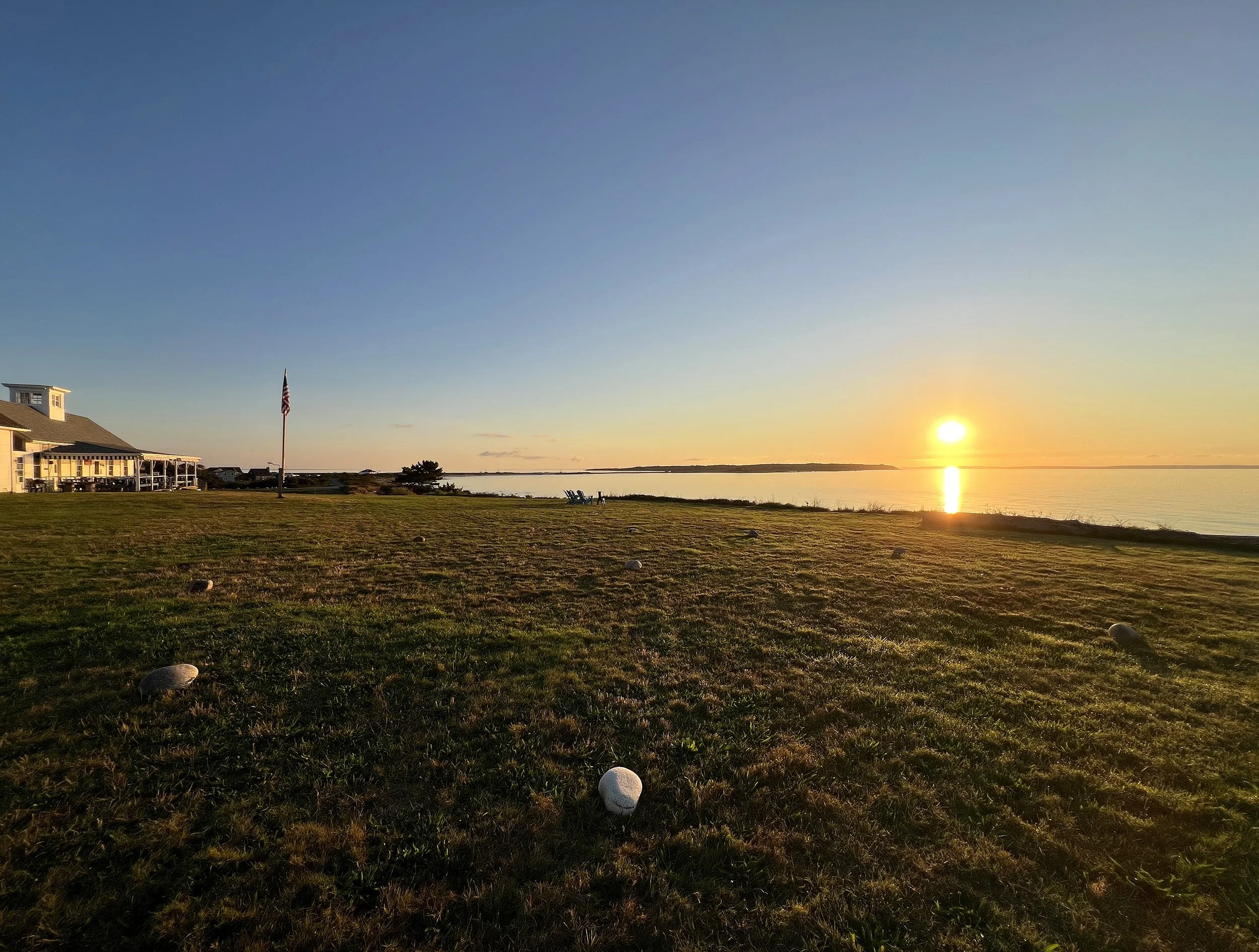 Sunrise facing the summer solstice line, September 13, 2025, 6:43am EST