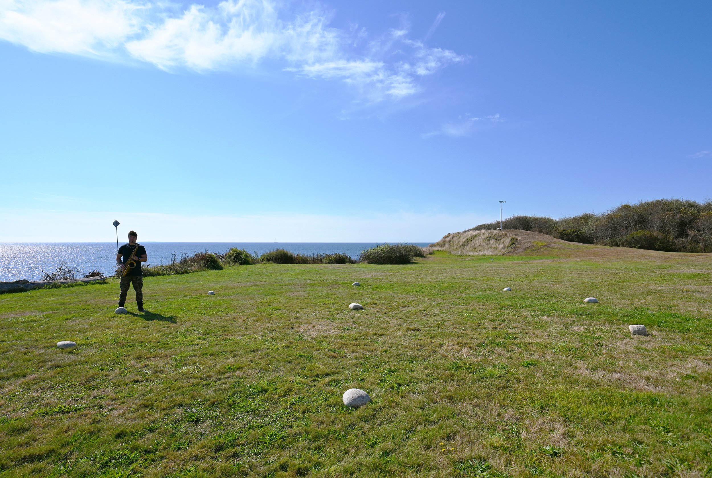 Michael Wilbur preparing for his performance.