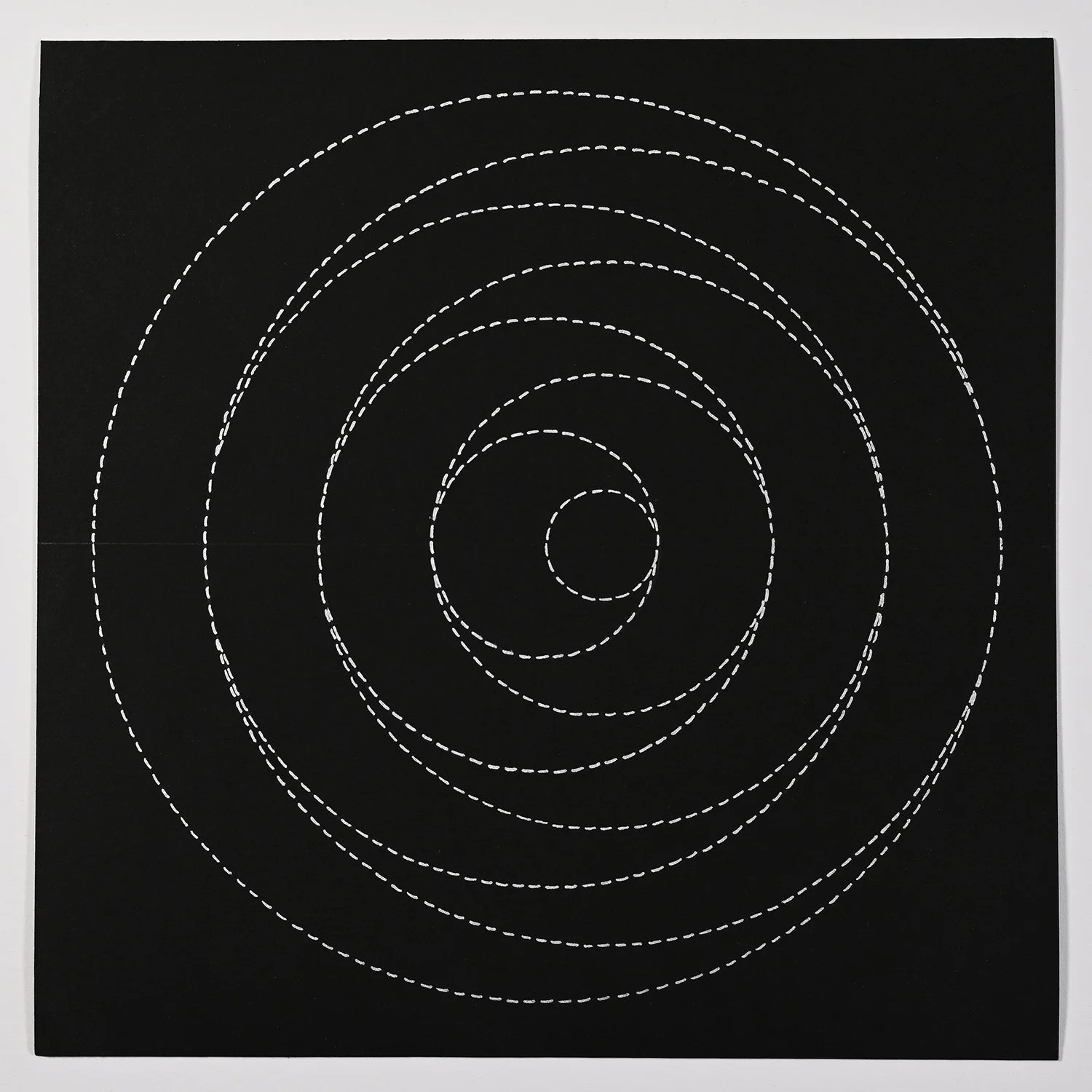 Matthew Deleget, Oscillation (Study #2 - Final), 2000, Silver metallic ink on black paper, 9 x 9 inches, #239