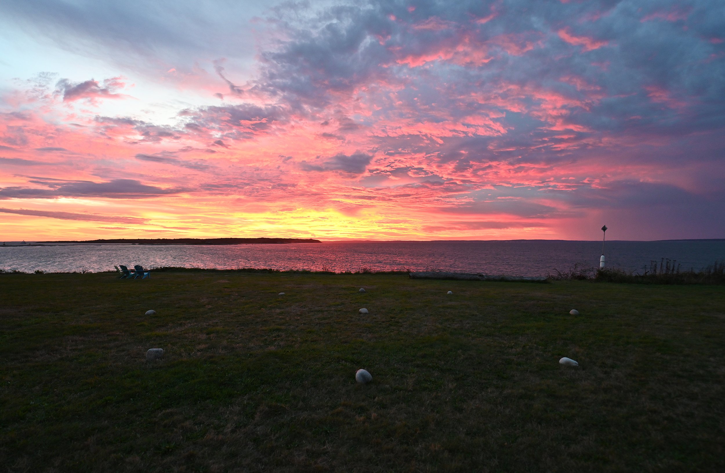 Sunrise facing due east, September 17, 2025, 6:14 am EST