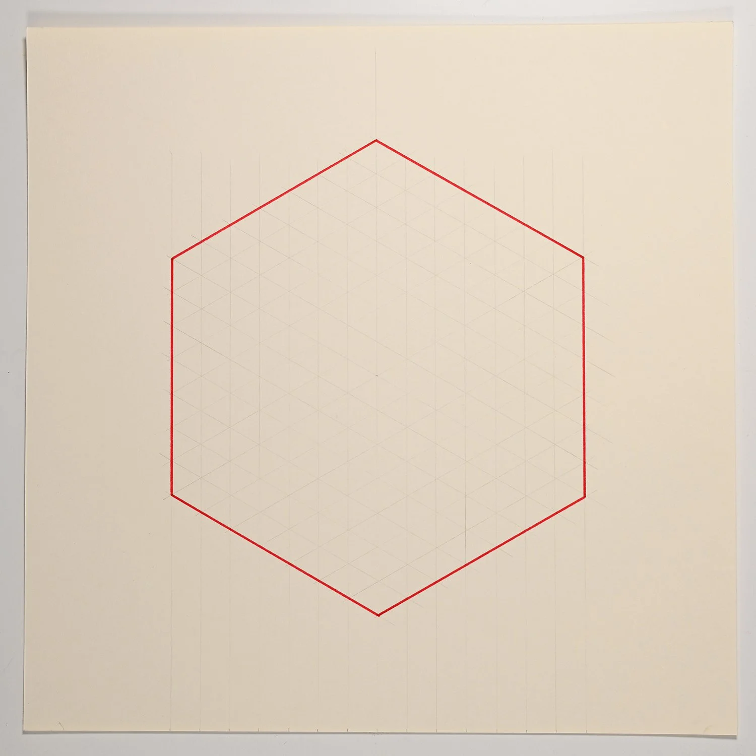 Matthew Deleget, On, In, Around & Through 19, 2001, Red ink and graphite on cream paper, 12 x 12 inches, #931