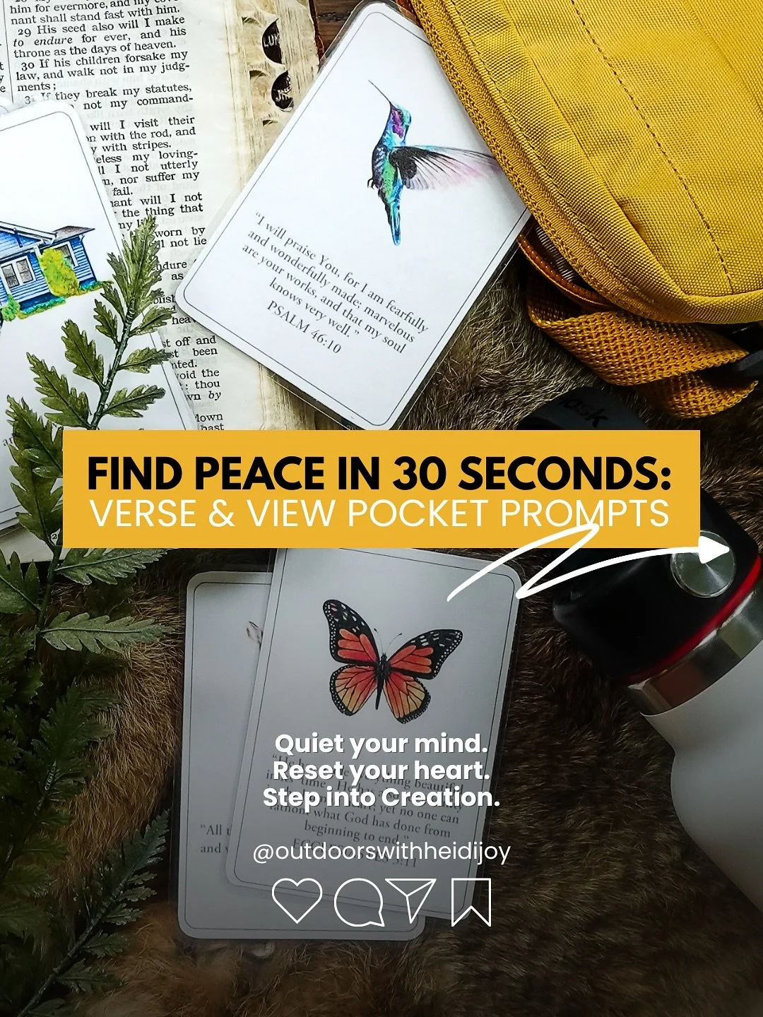 Motherhood can be noisy &mdash; but God invites us to listen for His voice in the quiet places 🌿

That&rsquo;s why I created Verse &amp; View Pocket Prompts &mdash; quick Scripture-based reflections paired with my simple nature illustrations you can