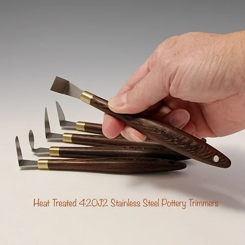A choice 1 out of 5 Hardened 420 Stainless Steel Pottery Trimming Tools  (©copy right #TXu 1-961-453) Designed by Hsin-Chuen Lin