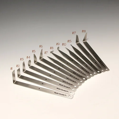 A Choice 2 out of 13-The Best Stainless Steel Pottery Trimming/chattering Tools by Master Potter HsinChuen Lin