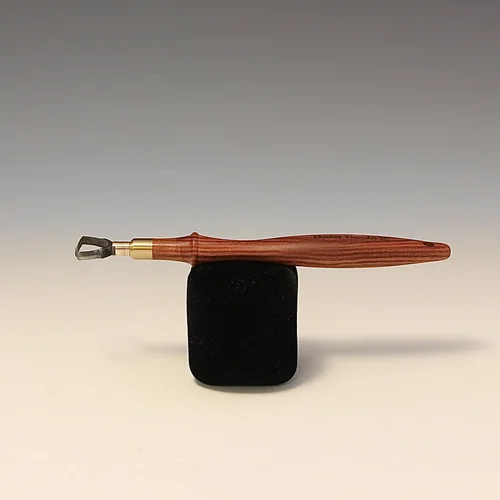 D-Shaped Tungsten Carbide Loop Tool with Small Mopane Handle~ The Hardest Pottery Trimming Tool Designed by Hsin-Chuen Lin
