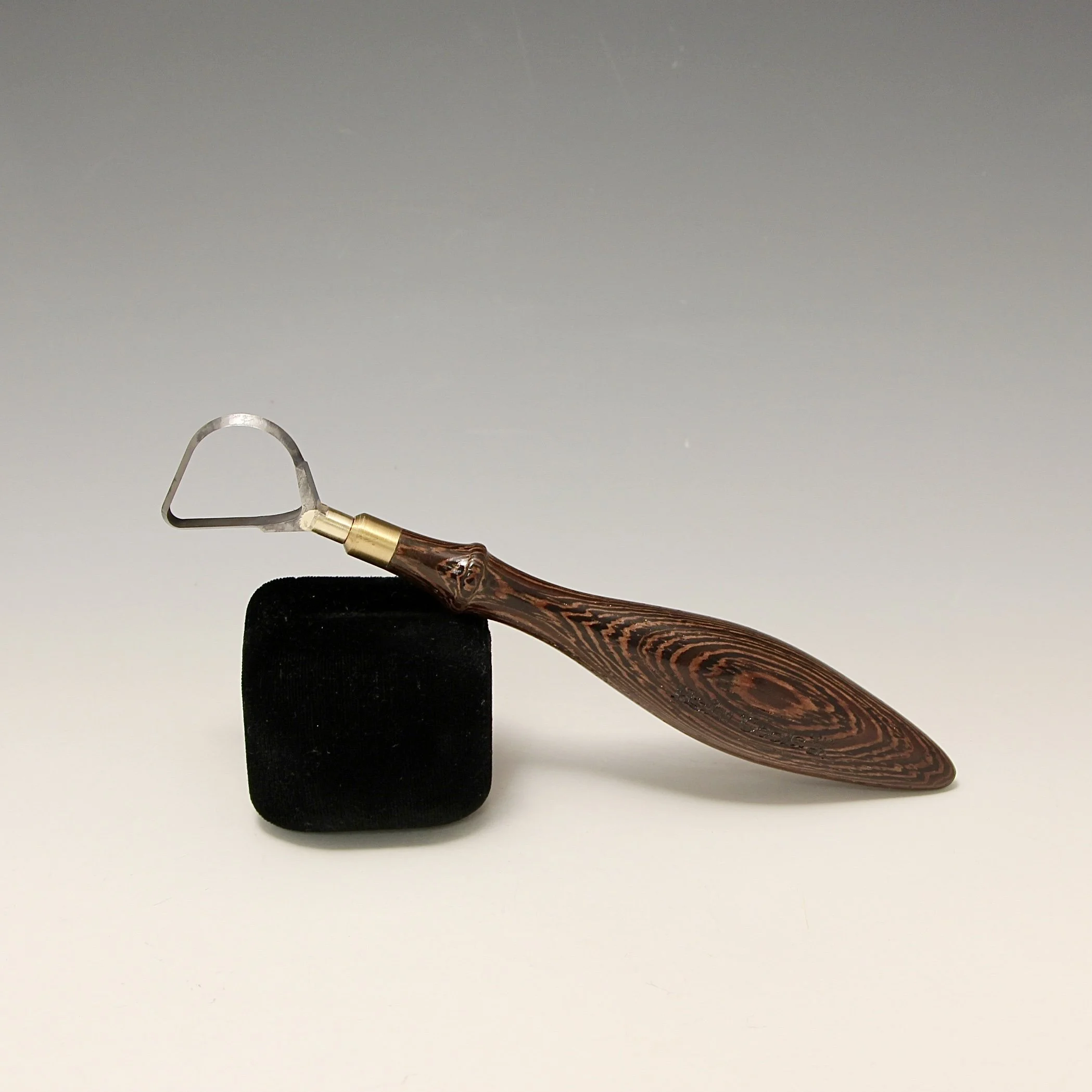 Pear-Shaped Tungsten Carbide Loop Tool with Wenge Wood Handle~ The Hardest Pottery Trimming Tool Designed by Hsin-Chuen Lin