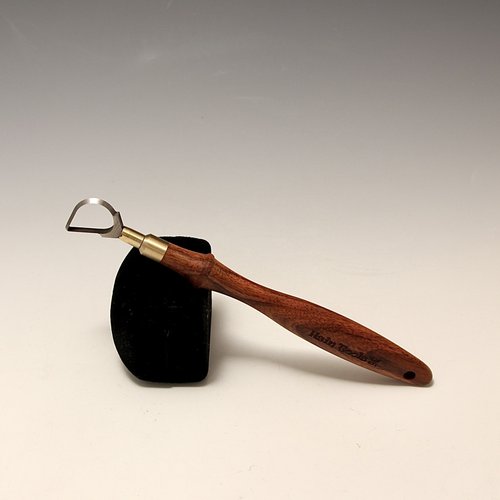 Mini Pear Shaped Tungsten Carbide Looping Tool with Small Mopane Wooden Handle Designed by Hsin-Chuen Lin