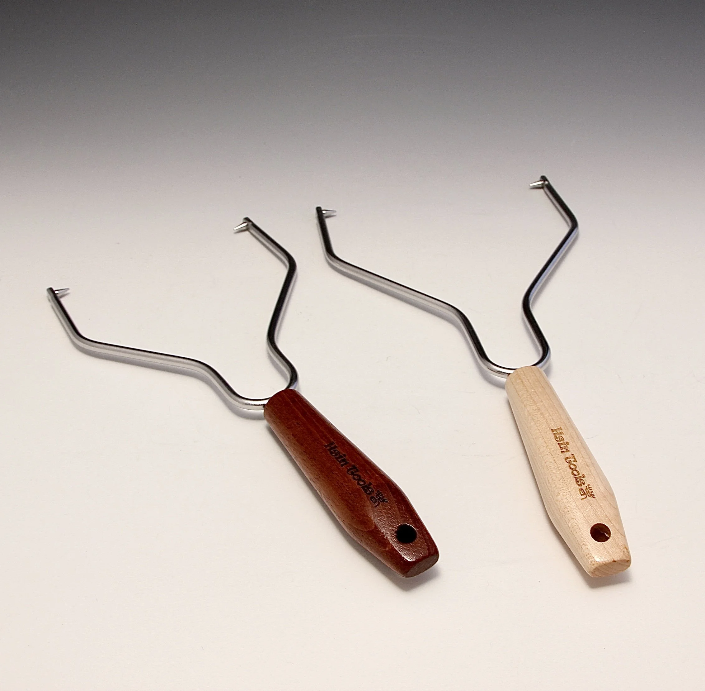 A set of 2 Wooden Handles for MKM (BHR 120mm, HR 100mm) and other leading brands invented by Hsin-Chuen Lin