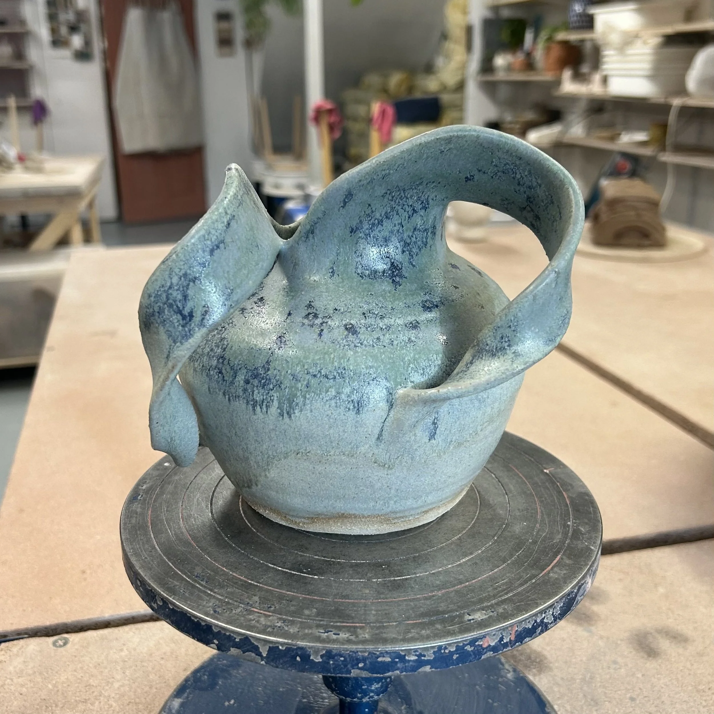 Altered Amphora Vase - Layered Blue