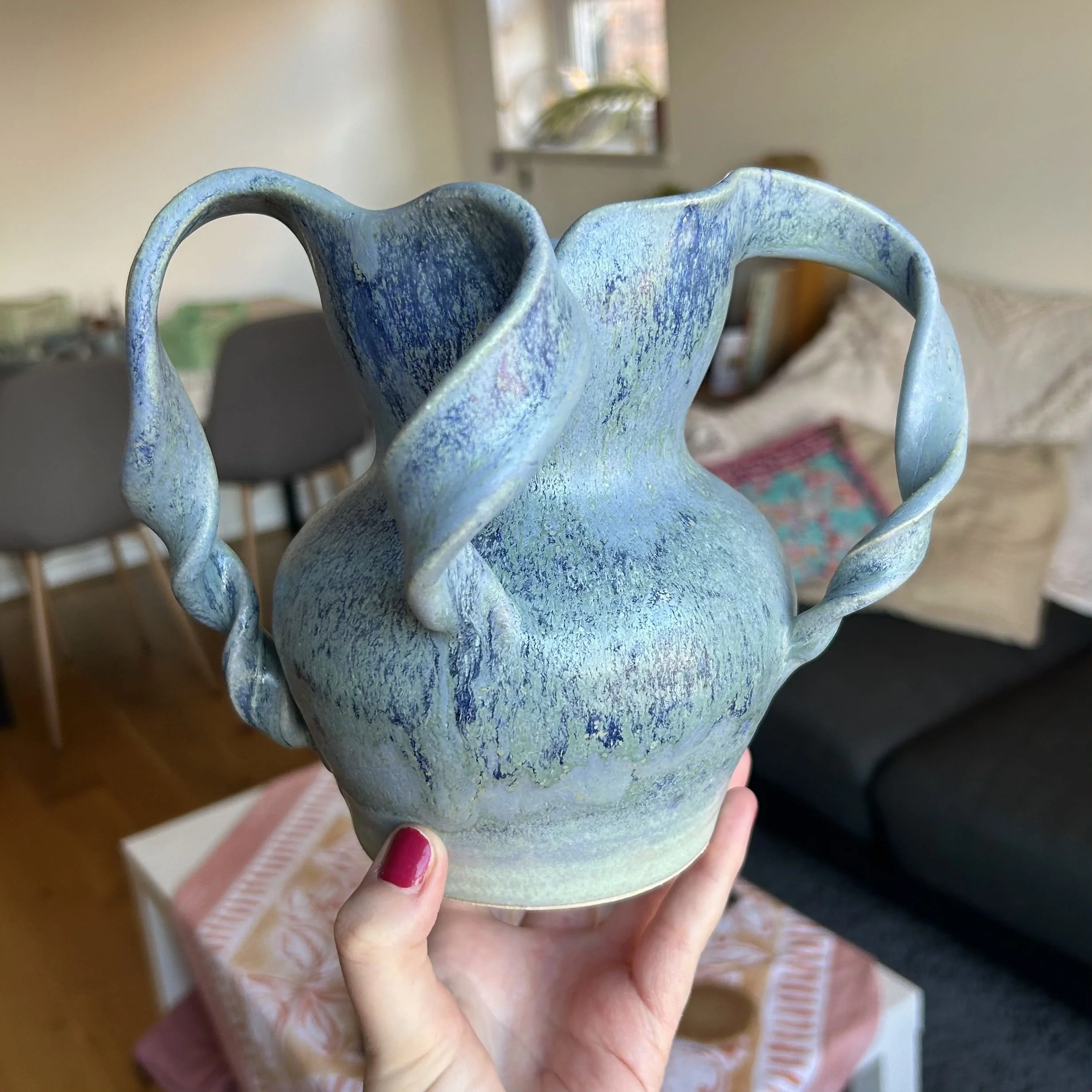 Altered Amphora Vase - Turquoise
