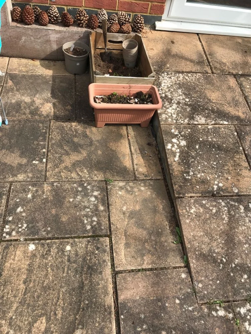 uneven two level brick patio.JPG