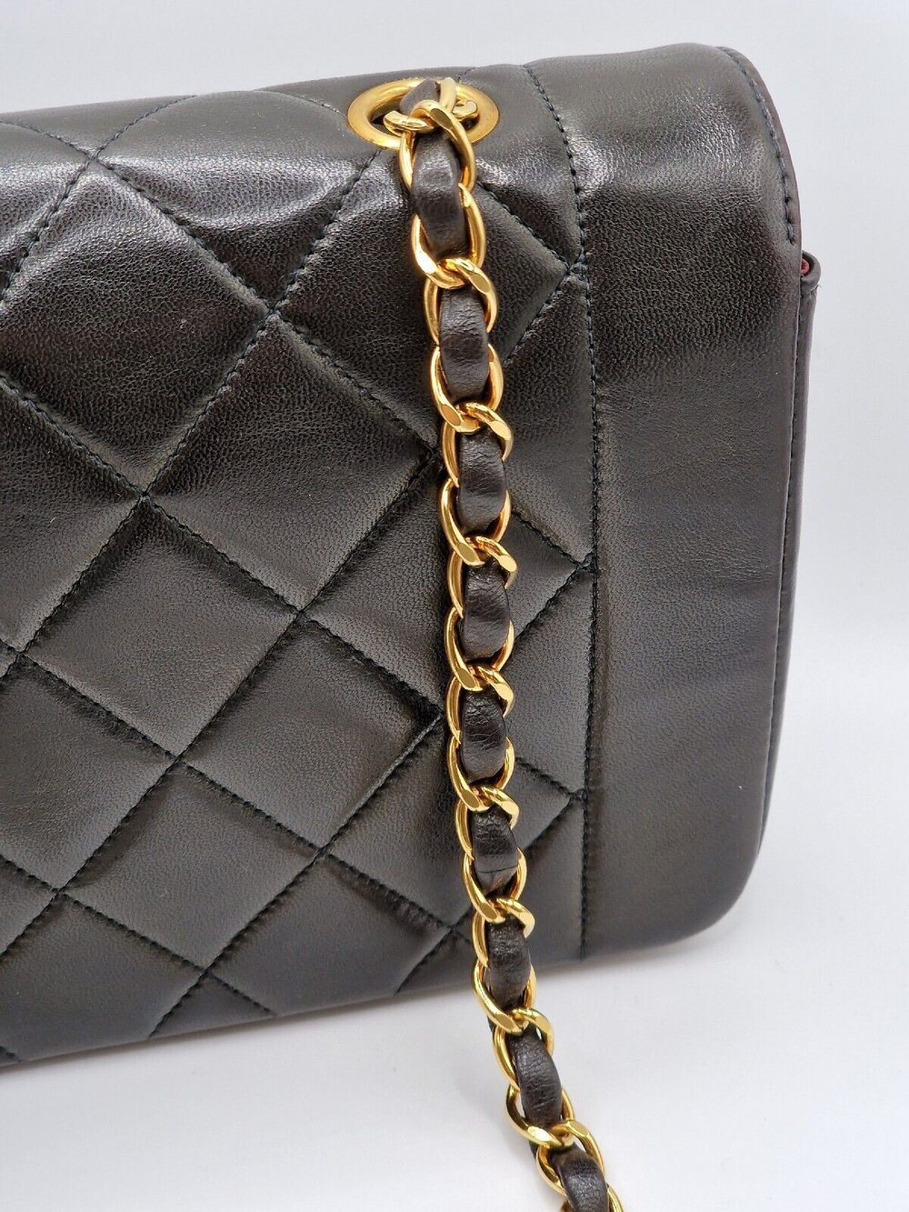 Chanel Black Quilted Lambskin Multiple Chain CC Round Flap Evening Bag Gold Hardware, 1994-1996 (Very Good)