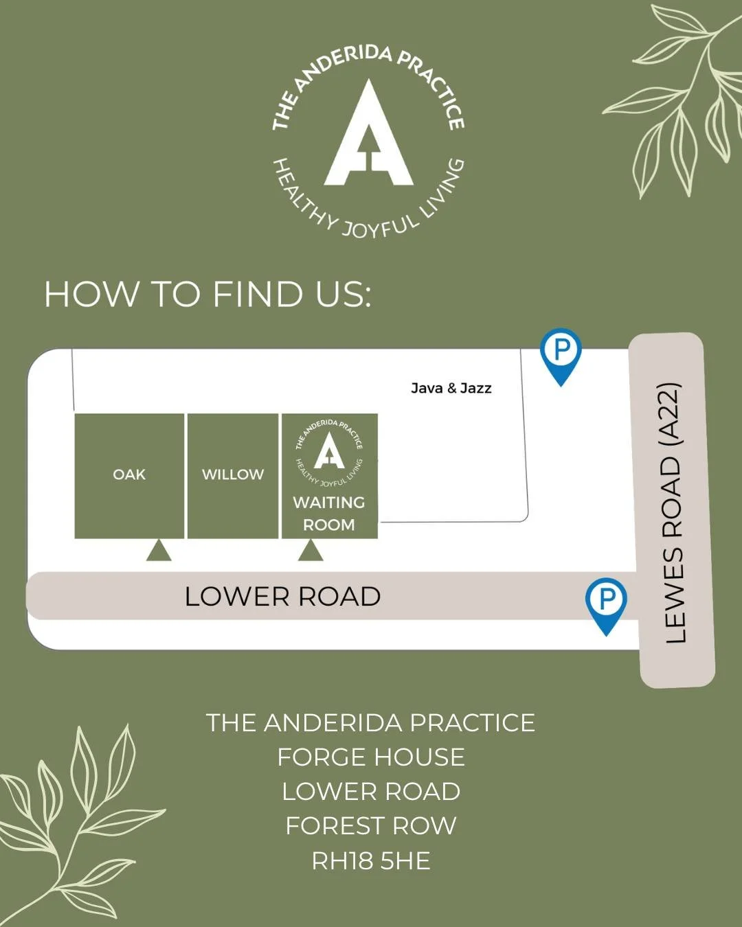 🌿 A Little Update From Us 🌿

As many of you know, we&rsquo;ve now said goodbye to our Sweet Chestnut Studio. From here on, all appointments for both our Acorn Children&rsquo;s Clinic and Pain Relief Clinic will take place in our Oak and Willow trea