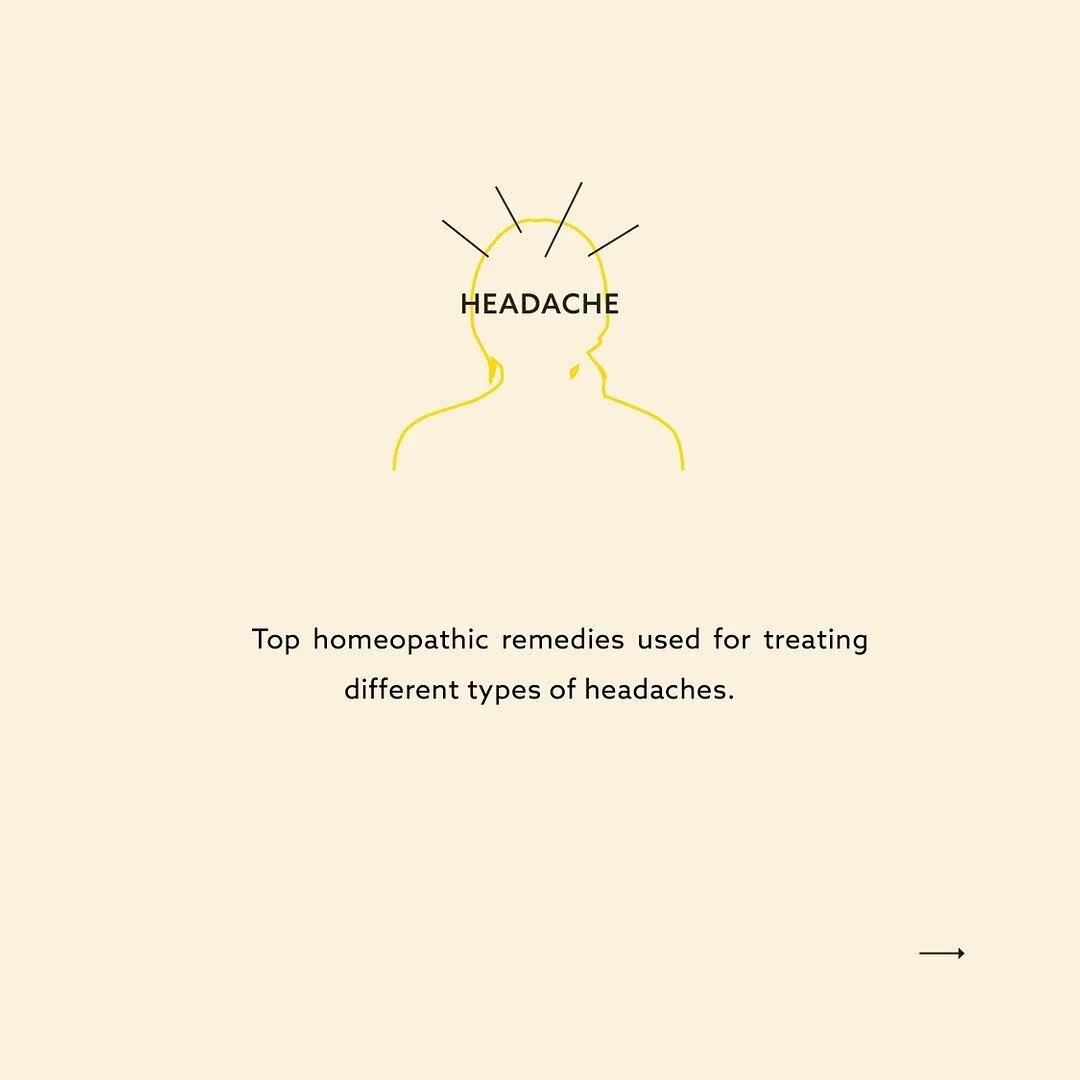 We've put together a little book of remedies used to treat different types of headaches.
🧠 
These are 8 of the most common headache remedies used in homeopathy. Luckily, they are all available for purchase through our website at 25% off until Friday