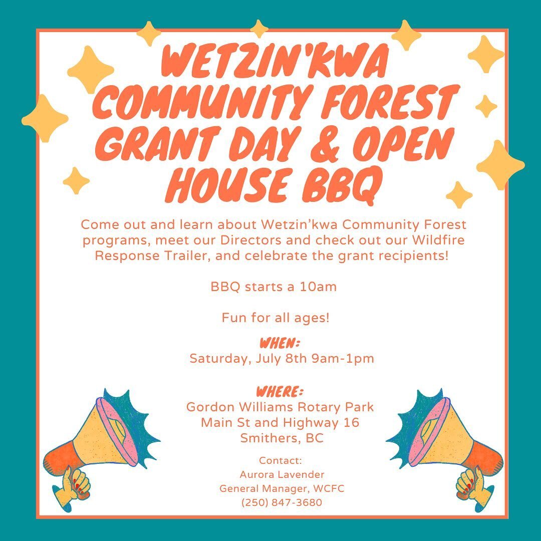 This Saturday, July 8th, come celebrate the 2023 Community Grant Recipients, meet our Directors, and learn about the community forest this Saturday! BBQ starts at 10am. We hope to see you there! 🌲