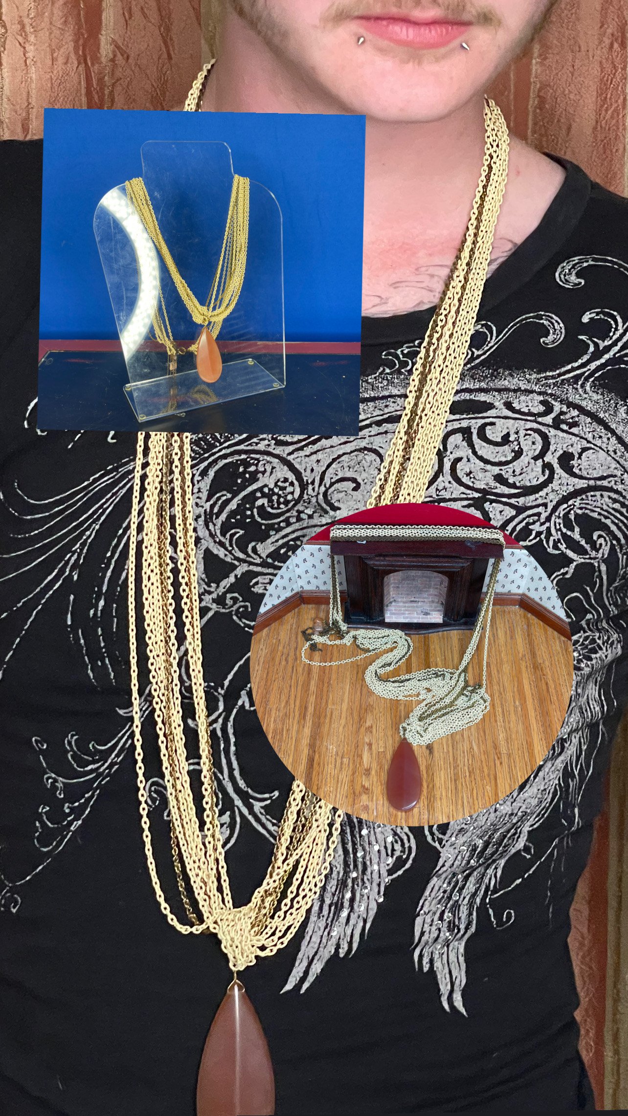 Y&Br Chain with Seed Pendant