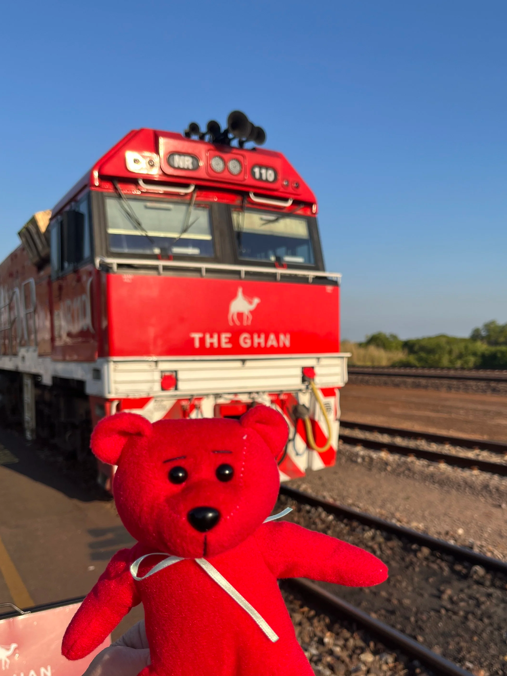 Tick an item off the bucket list! Red Bear is officially a passenger on The Ghan! 