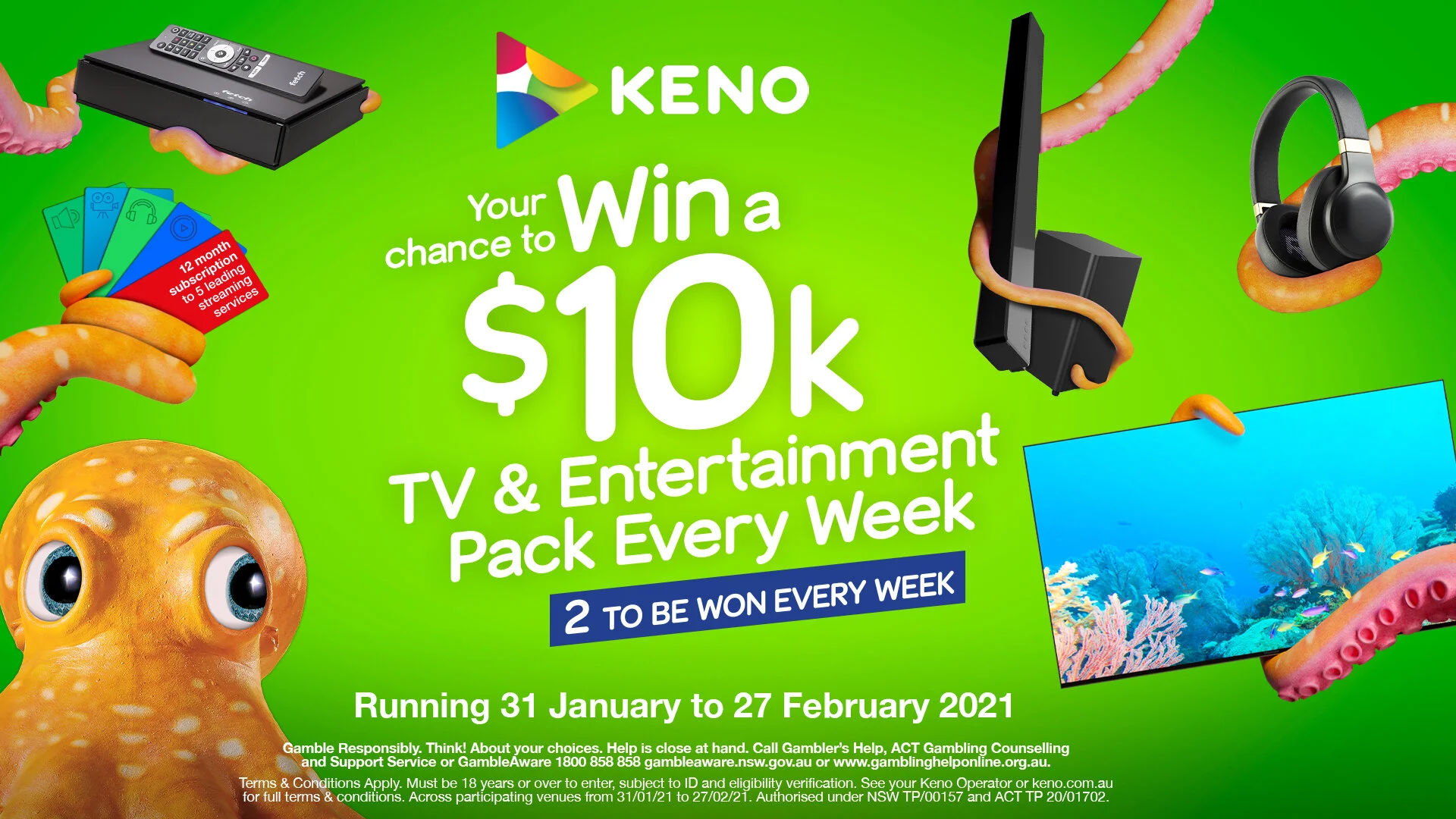 WIN a TV & Entertainment Pack with KENO — Cronulla RSL