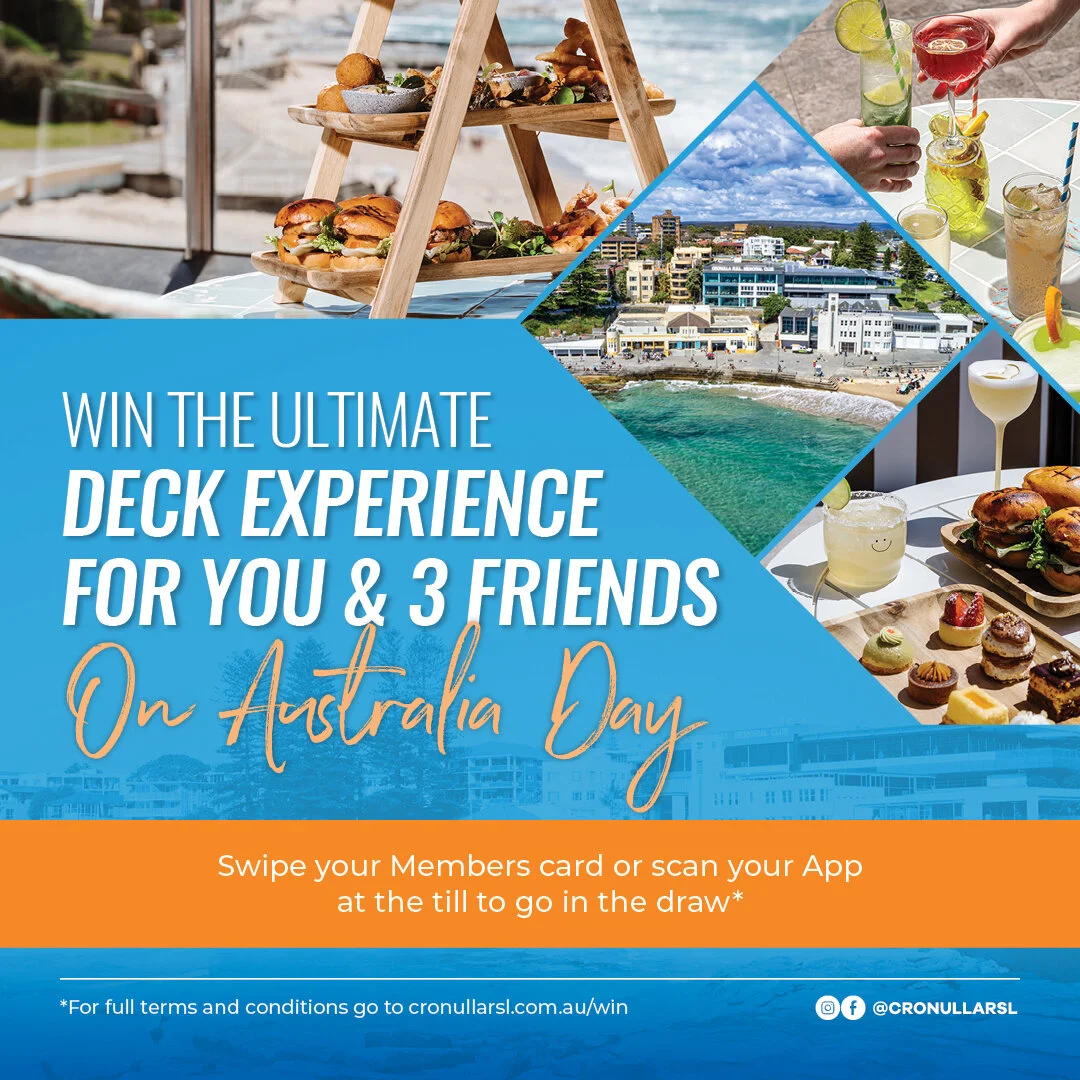 🎉 Win the Ultimate Australia Day Deck Experience! 🇦🇺

Make this Australia Day unforgettable for you and your mates! 🌟 Simply swipe your members' card or scan your app at the till to secure your chance to win the ultimate deck experience for you a