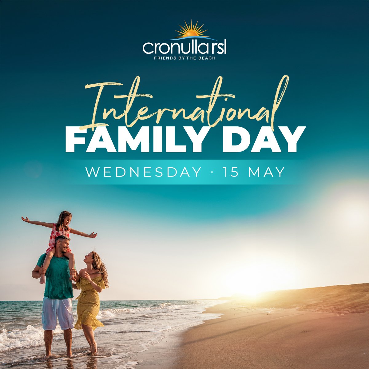 🌍✨ Let's celebrate International Family Day together on Wednesday, May 15th! It's a day to honour the importance of family bonds and the love that unites us all!

See you at Cronulla RSL! 

#cronullarsl #familyday #cronulla #cronullabeach