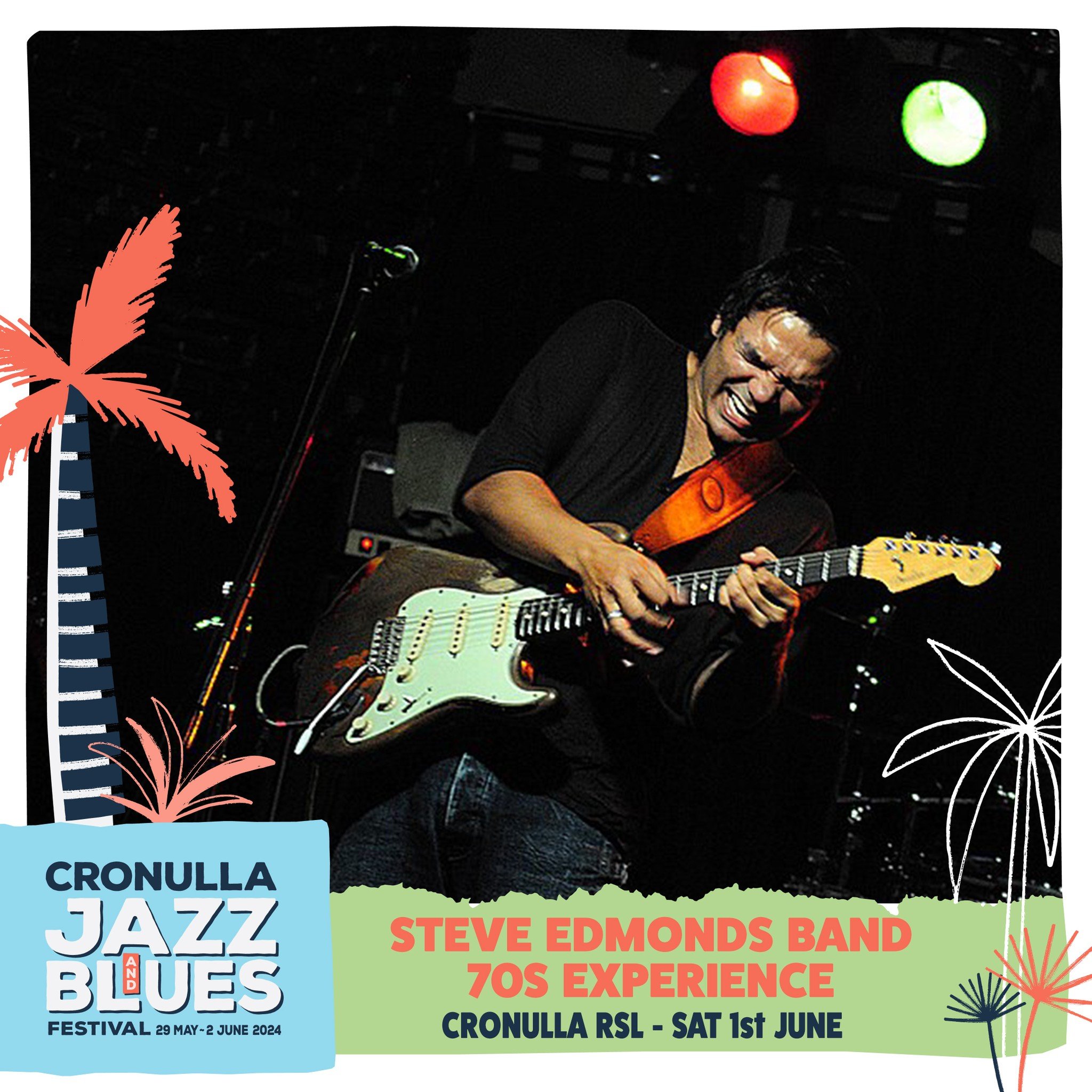 The Saturday lineup for the Jazz &amp; Blues Festival at Cronulla RSL is packed with fantastic performances. Here's the schedule:

The Steve Edmonds Band 70s Experience:

First set: 1:30 PM - 2:30 PM
Second set: 3:00 PM - 4:00 PM
Simon Kinny-Lewis Me
