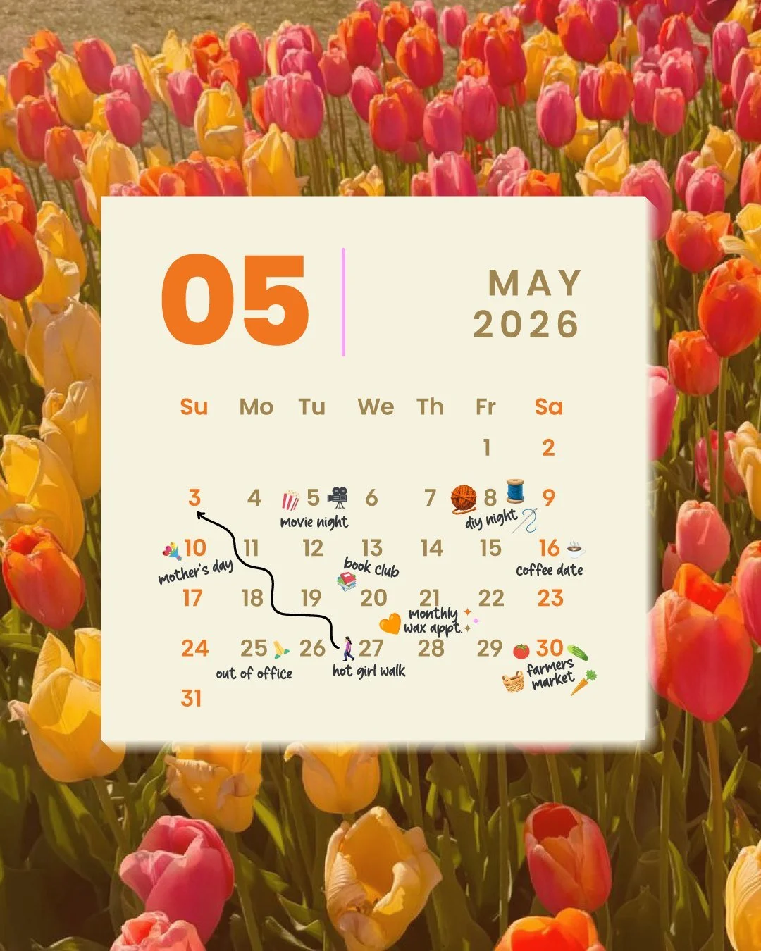 We're ready to bust open the windows, go for a color walk, sip on something citrusy and add some more waxing whimsy to our life.

Tell us your May vibe in 3 words. We&rsquo;ll go first: smooth, sunny, citrusy. 🍊