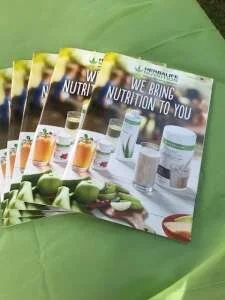 Herbalife pamphlets on Odyssey Fitness Group’s table at the Ohio U student involvement fair. Photo by Delaney Murray