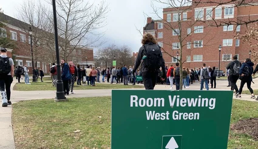Students protesting Kaitlin Bennett on Ohio Up Close Day. Photo by Sarah Donaldson.
