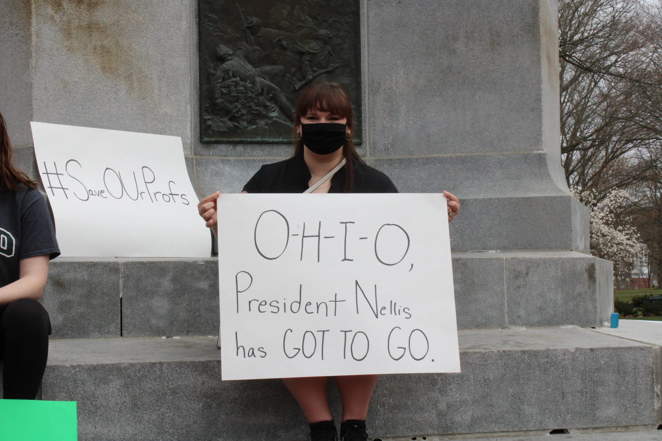    Jordyn Kenyon, a friend of Ohio U student Hailey Difford, came to Ohio U for the rally. Photo by Emily Crebs.    