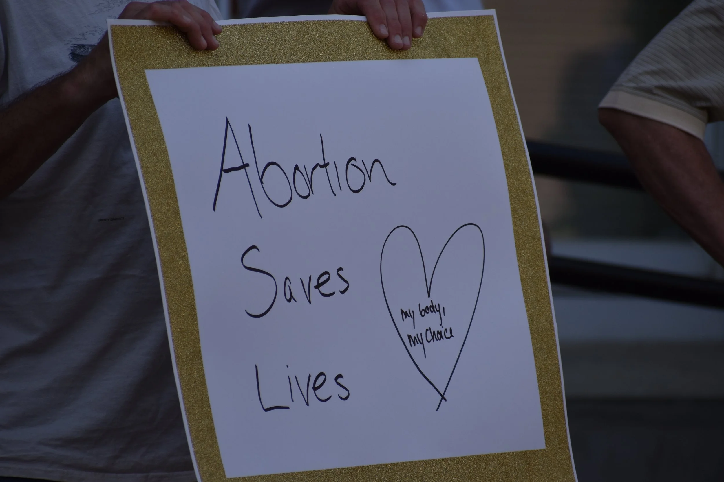  One demonstrator’s sign. Photo by Bo Kuhn. 