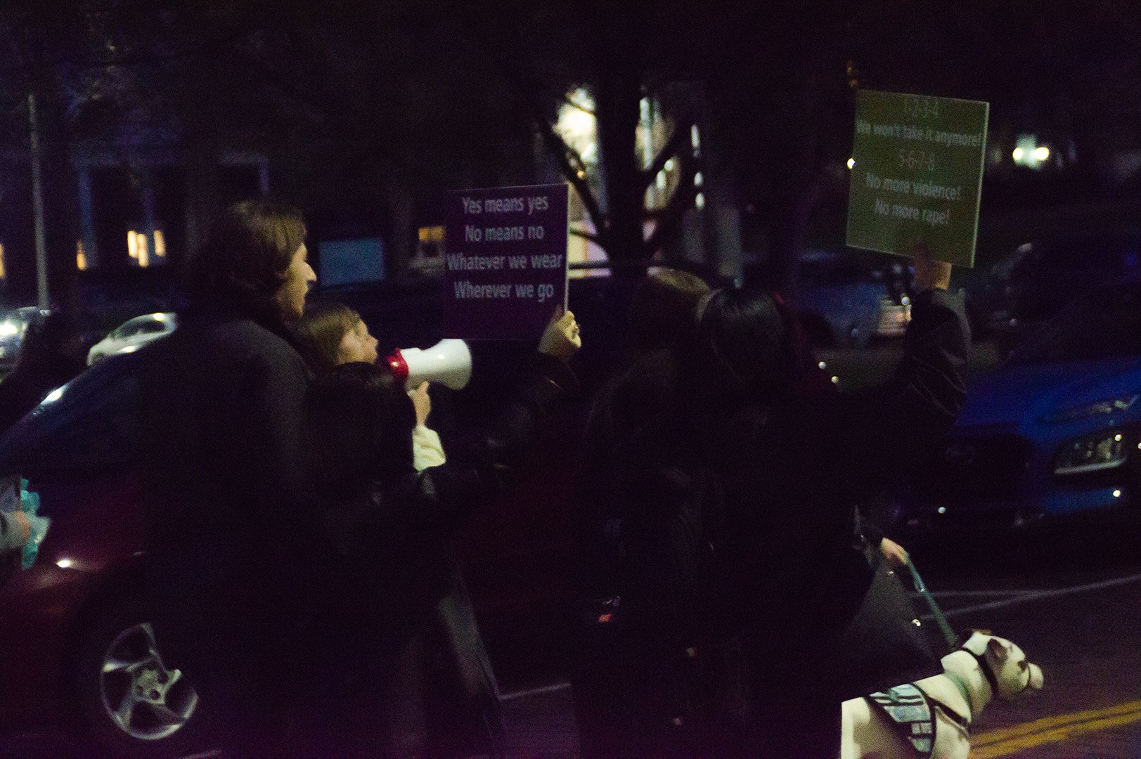  Protesters take to the streets during the 2023 Take Back the Night.  Photo by Jessica Horner.  
