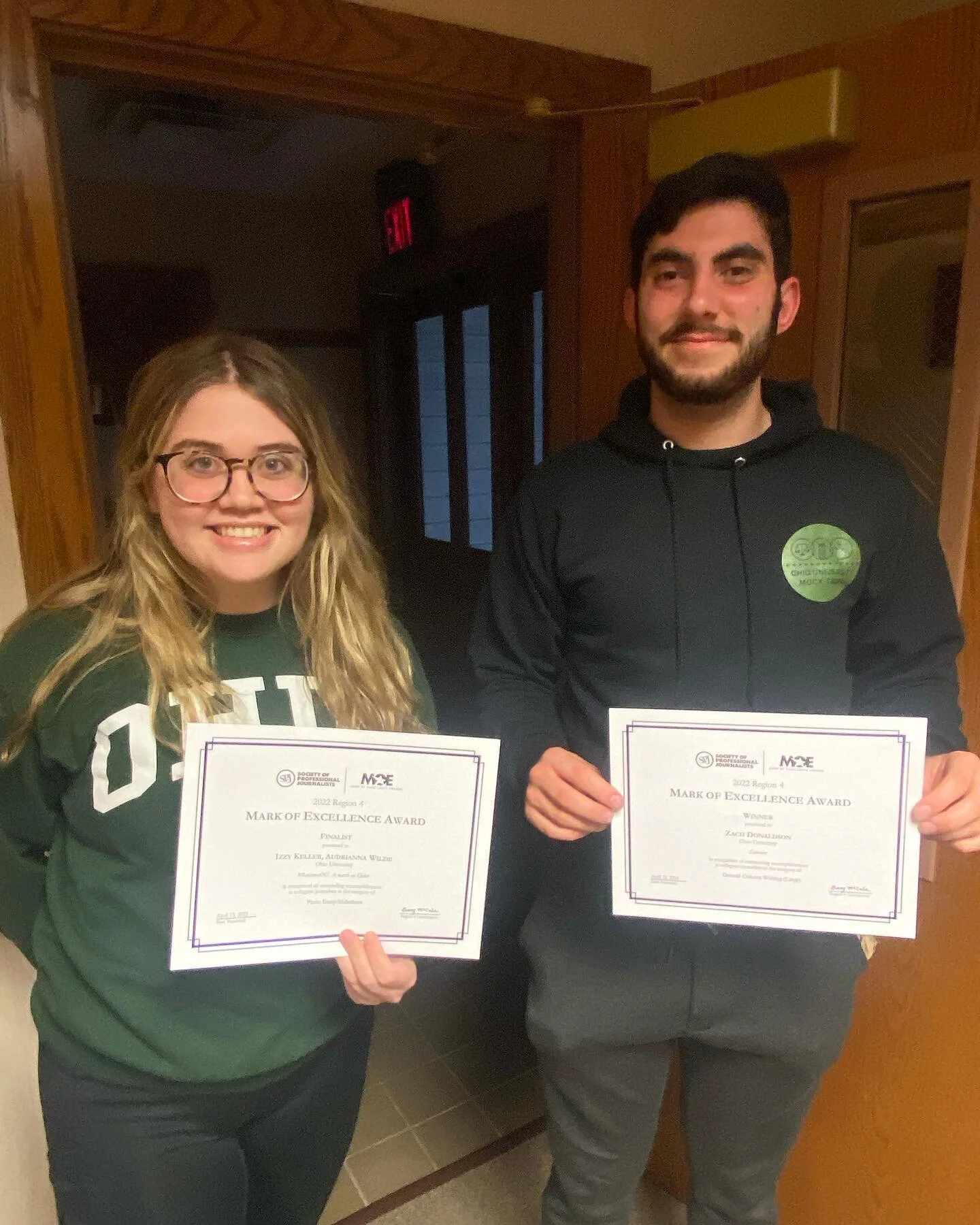 Congratulations to our Mark of Excellence Award winners! @zdonaldson714 is a winner in recognition of outstanding accomplishments in collegiate journalism in the category of general column writing! @imkelle13 &amp; @auuudri were finalists for region 