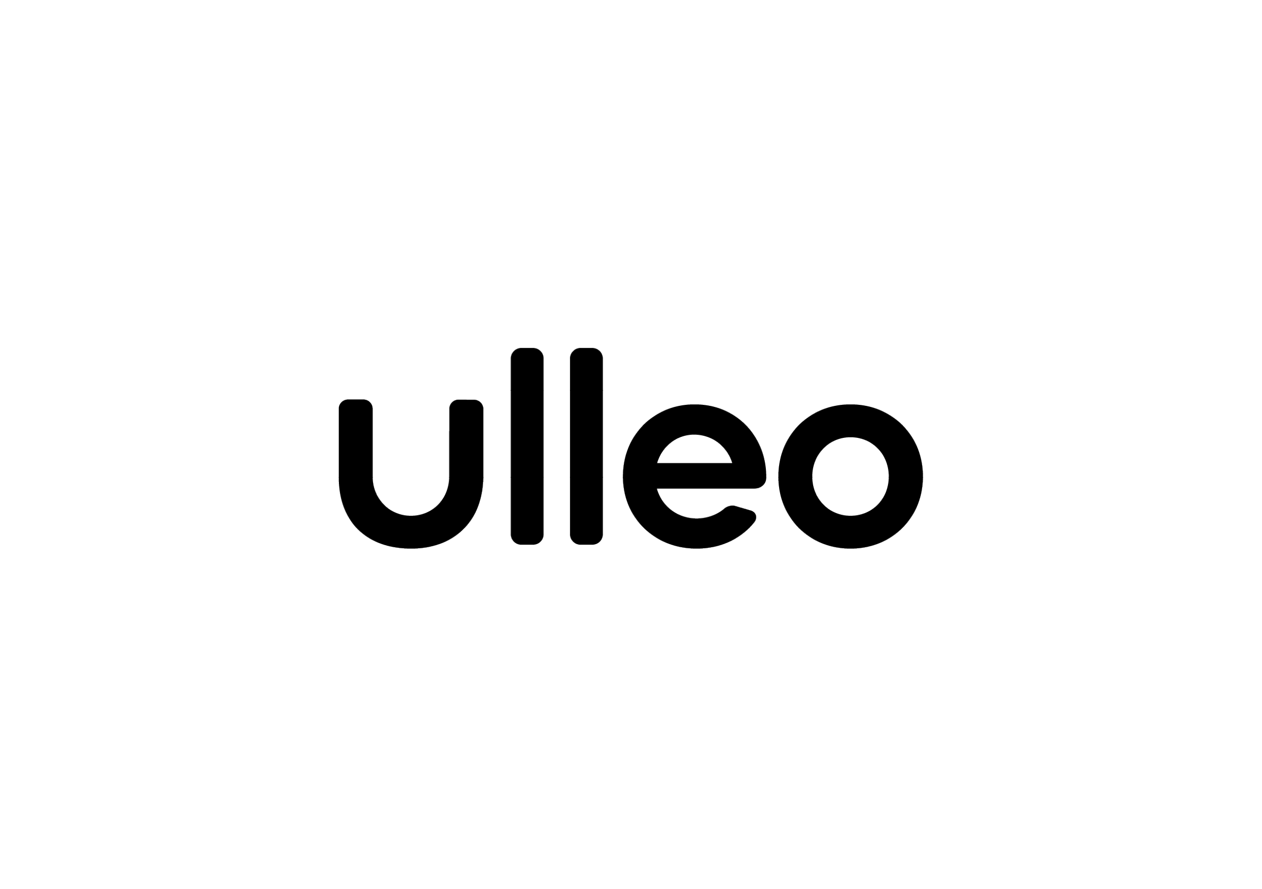 Black background with the word 'uleo' in the center, written in thin, lowercase outline font.
