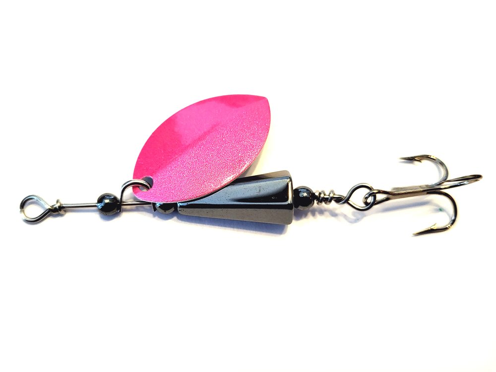Fosco Handmade Fishing Lures • Pink Inline Spinner • Made By Hand