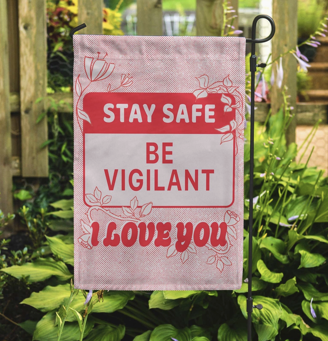 garden flag pole & flags