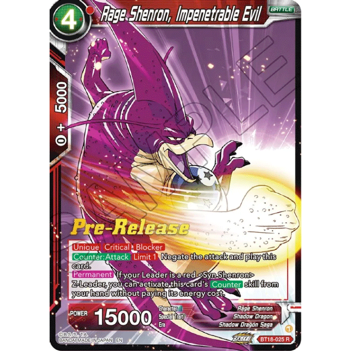 Rage Shenron, Impenetrable Evil (PRE)
